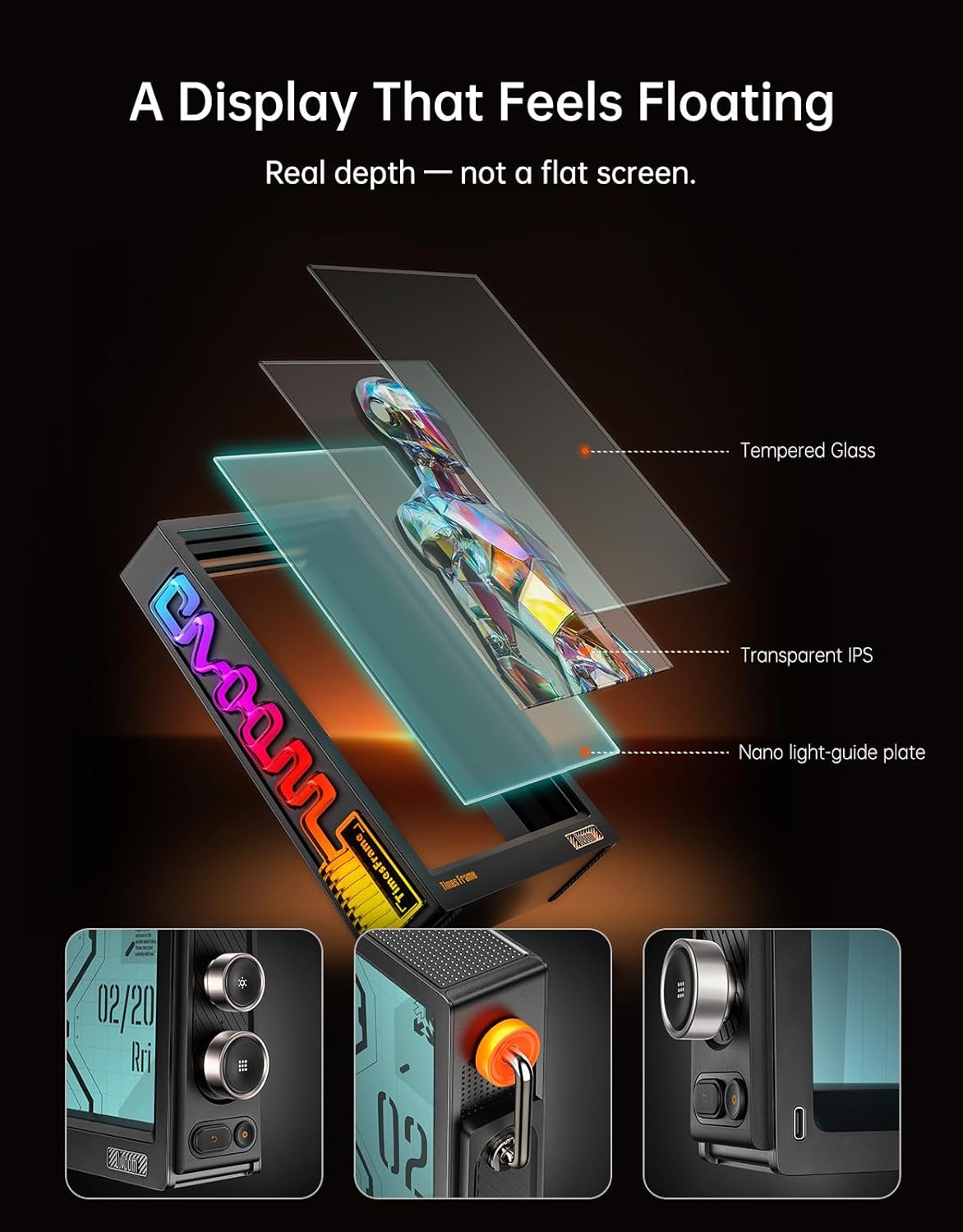 Divoom TimesFrame – 10.1" WiFi 6 Digital Picture Frame & Smart Desk Display, No Subscription | 64GB | Send Photos, Videos & AI Styles + Live Widgets (Weather, Calendar, etc)–Perfect Personalized Gift