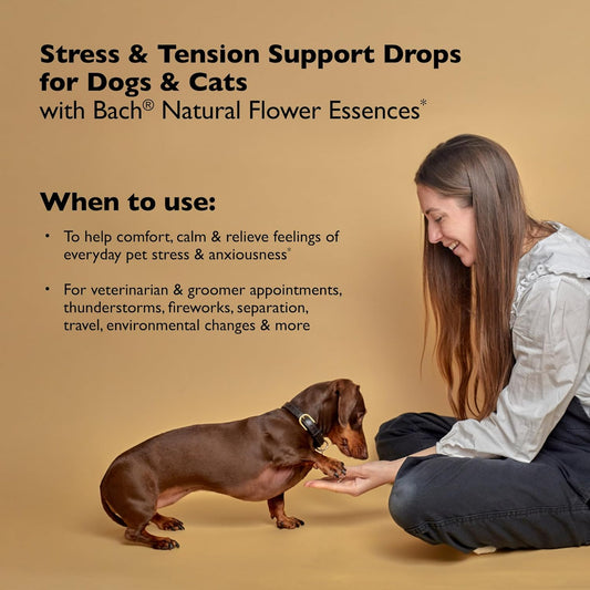 Rescue Remedy Pet Dropper - 10mL - Stress & Tension Support for Dogs & Cats with Bach Natural Flower Essences - Sedative-Free, Homeopathic Liquid Formula - For All Breeds, Ages & Weights