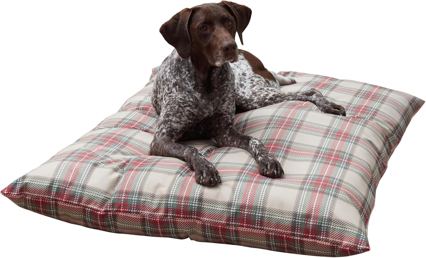 Happy Hounds Charlie Holiday Plaid Throw Pillow Dog Bed, Large (48 x 36 in.)