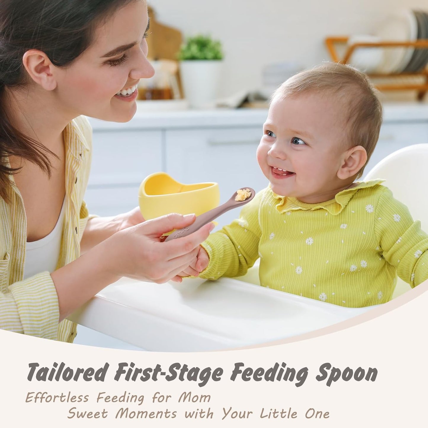 DRKIO 8-Piece Silicone Baby Spoons - Infant Spoons First Stage Self Feeding Baby Led Weaning Supplies Toddler Training Utensils Soft Chewable-Tip BPA-Free Dishwasher Safe Boil-proof