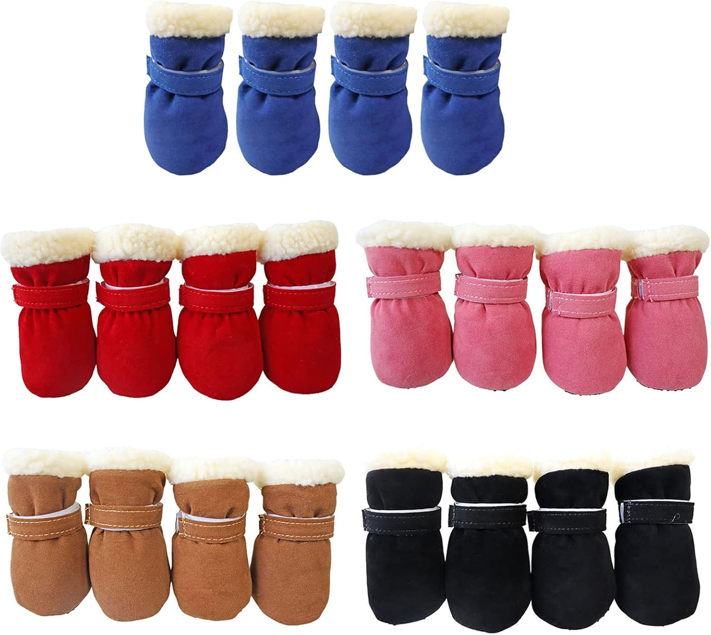 Winter Warm Pet Shoes 4pc/Set Dog Booties Snow Walking Puppys Booties Shoes Casual Fashion No-Slip Dog Shoes