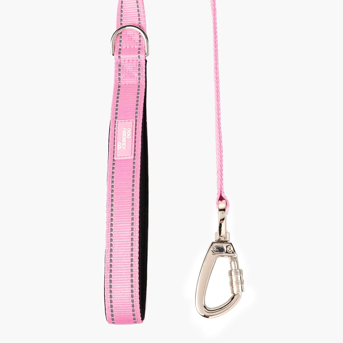 DF Co. Close Control Short Trainer Dog Leash | Strain Free & Shock Resistant, Durable Material, 65cm in Length, Heavy Duty Clips & D-Ring (Pink, Regular)
