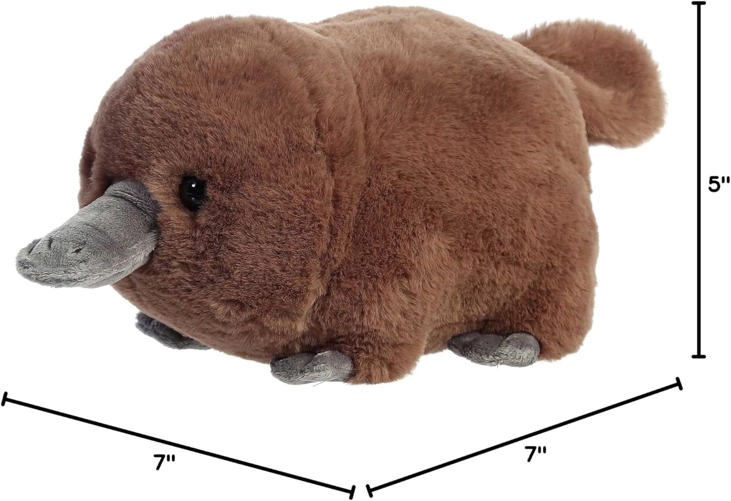 Aurora® Adorable Spudsters™ Pongo Platypus Stuffed Animal - Round Shape Makes for Comforting Cuddles - Perfect for Kids All Ages and Animal Loving Adults - Brown 10.5 Inches