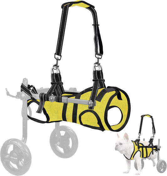 Dog Wheelchair for Back Legs, LED Small Wheelchair for Dogs with Portable Pet Lift, Adjustable Dog Wheels for Disabled Back Legs, Lightweight Dogs Carts with Wheels