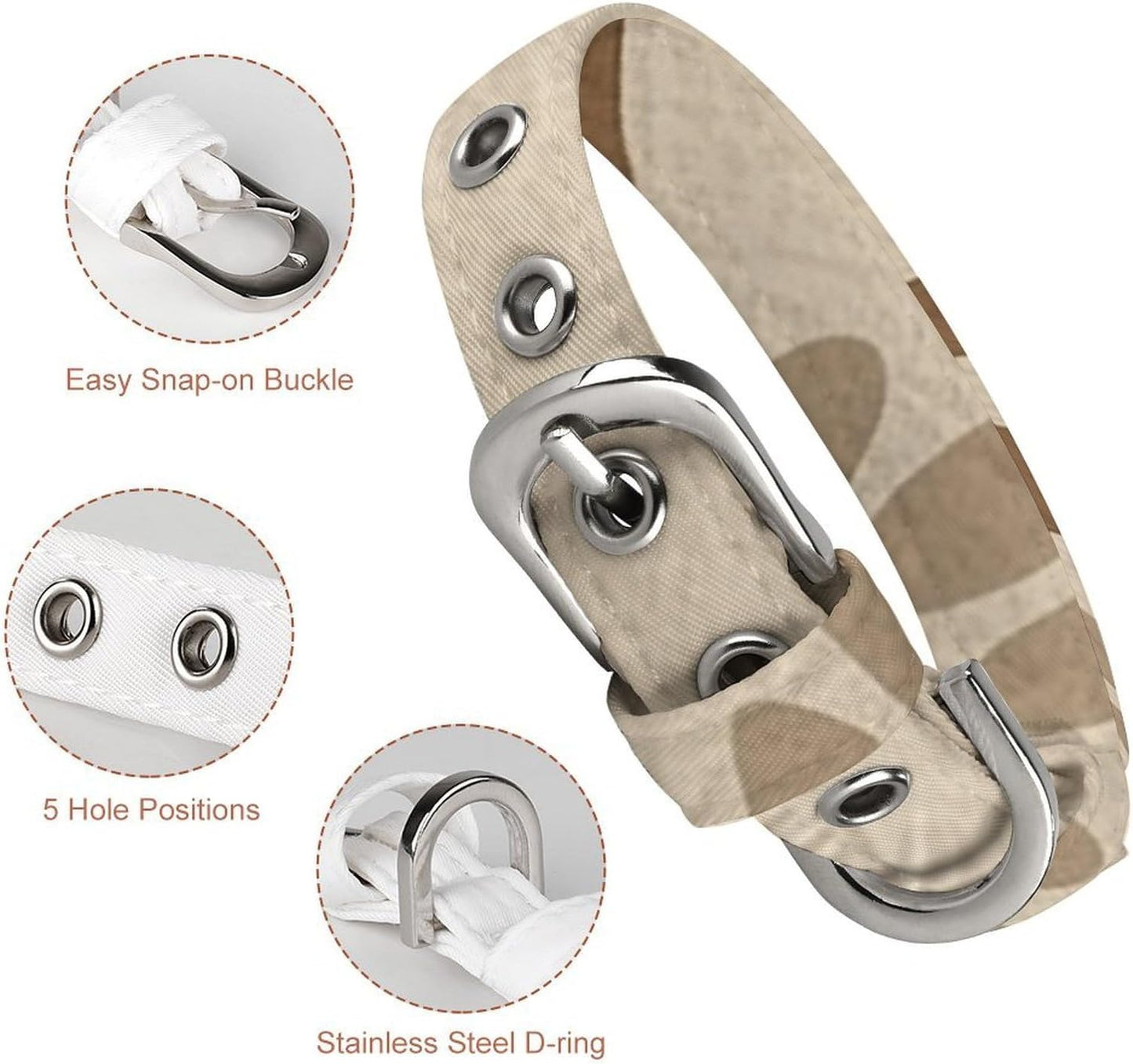 Bone and Paw Print Dog Collar with Buckle Adjustable Martingale Pet Collars Cute Female Male Puppy Collar Soft Waterproof Cat Collars for Small Medium Dogs