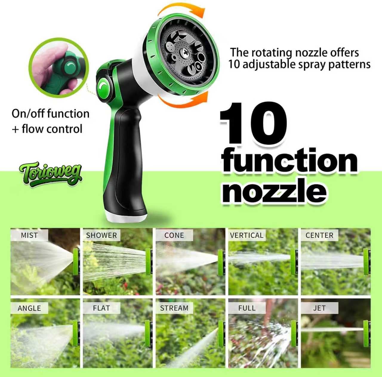 Garden Hose 50 FT-Triple-layer pipe, Heavy Duty Water Hose with solid Aluminum Fittings, Ultra-Lightweight and Flexible, Abrasion-Resistant, Rust-Resistant,Watering and Cleaning for Outdoor