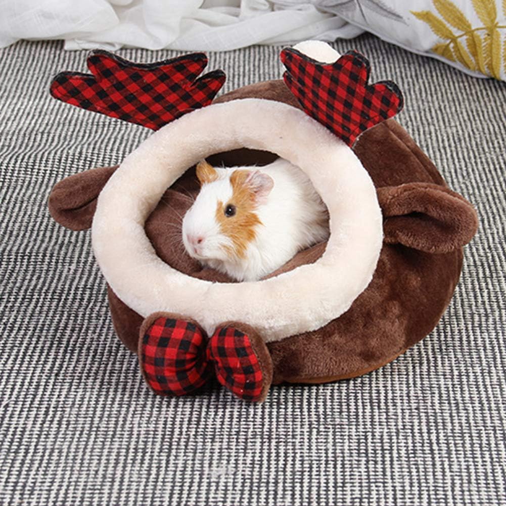 Hamster Bed Houses and Hideouts Small Animal Pet Cave Bed Cage Nest Accessories for Hamster Guinea Pig Hedgehog Chinchilla (Brown Small)