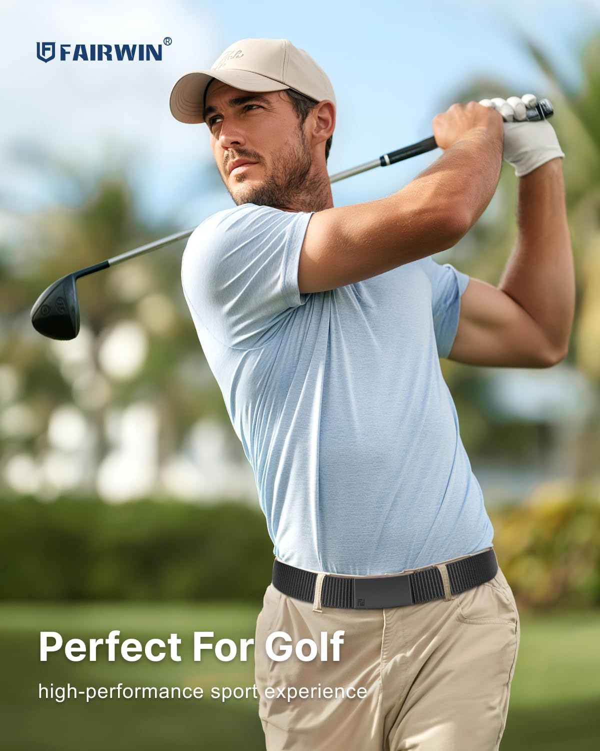 FAIRWIN Men's Ratchet Belt, Nylon Tactical Belt, Adjustable Ratcheting Buckle for Golf Work Casual Outdoor Hiking Daily Wear
