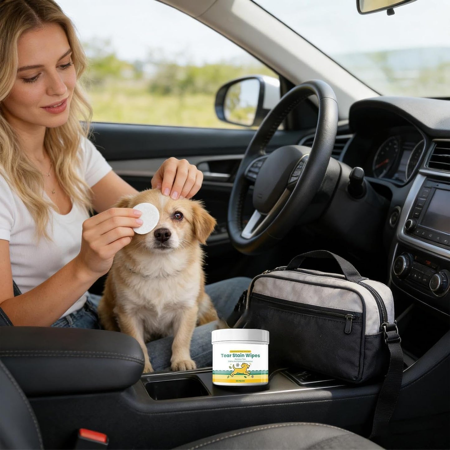 Dog Eye Wipes, Debris Washing Pads - Gentle Pet Eye Wipes - for Small Medium Large Breed Puppy Kitten Skin Coat Travel Home Outdoor Indoor