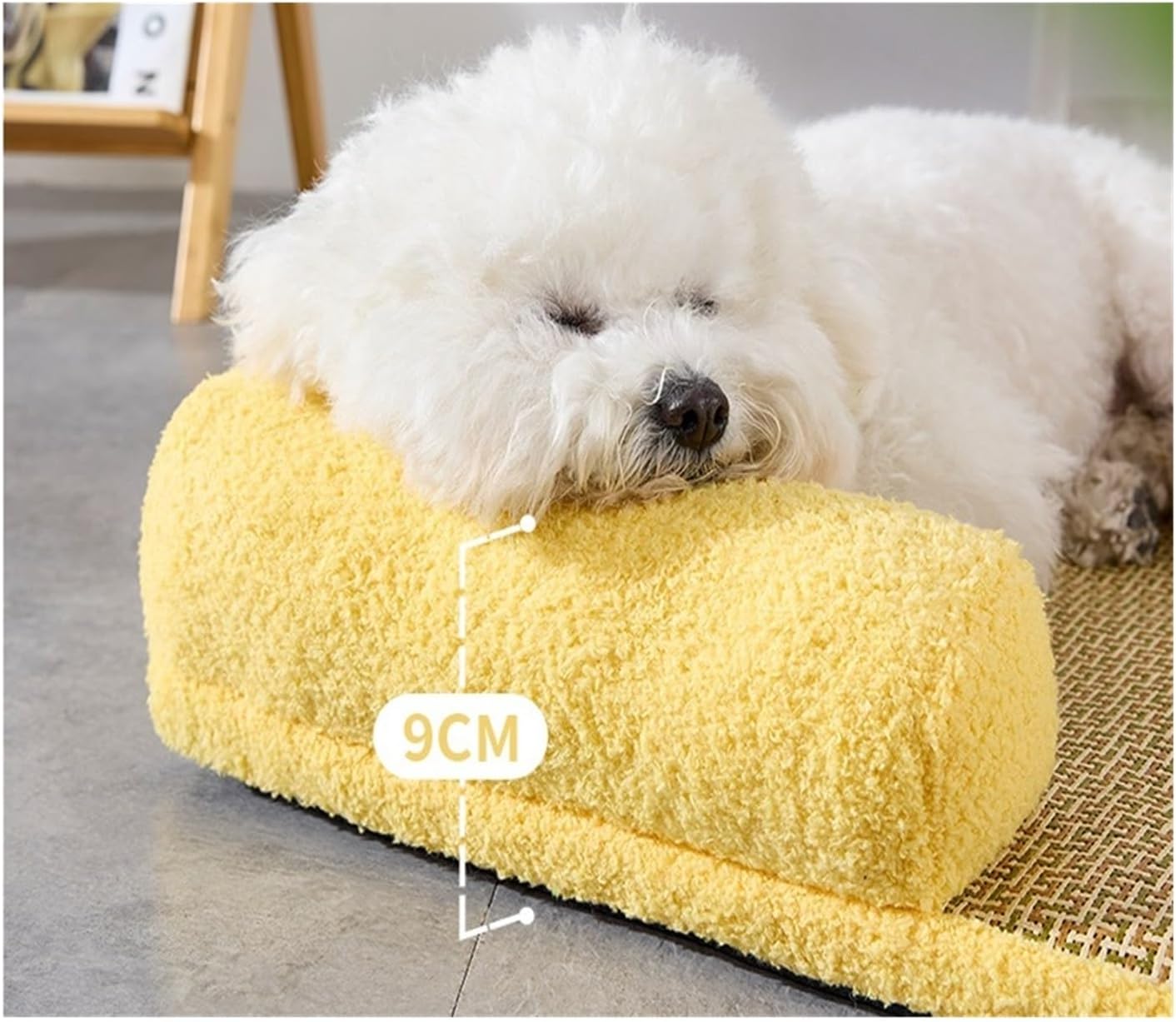 Dog Kennel, Summer Cooling den, Rattan Dog mat, cat, Thickened Sponge pet, Removable and Washable(Checkerboardgreen,M)