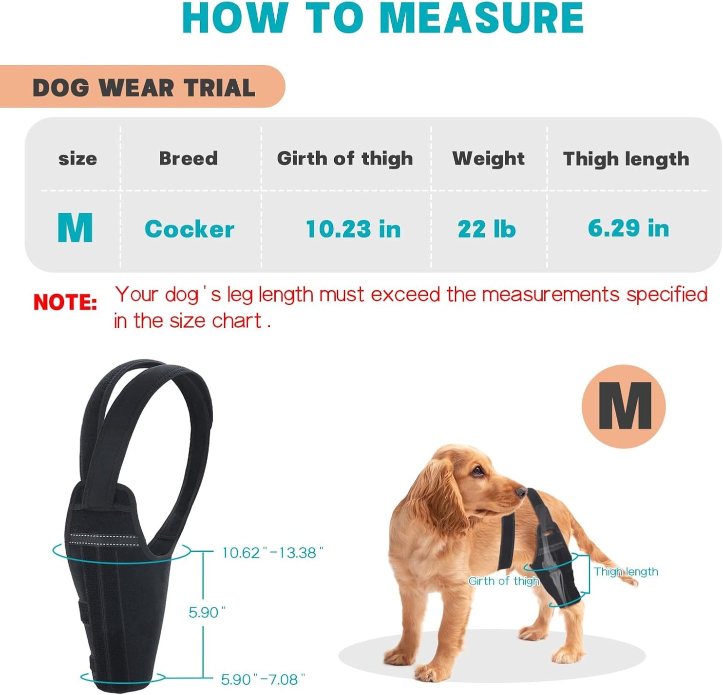 Dog Knee Brace–Adjustable Support Brace for Torn Acl Hind Legs with 2 Stabilizer Support to Reduces Pain, Ligament Injuries & Luxating Patella for Small Medium Large Dogs (Left Leg, M)