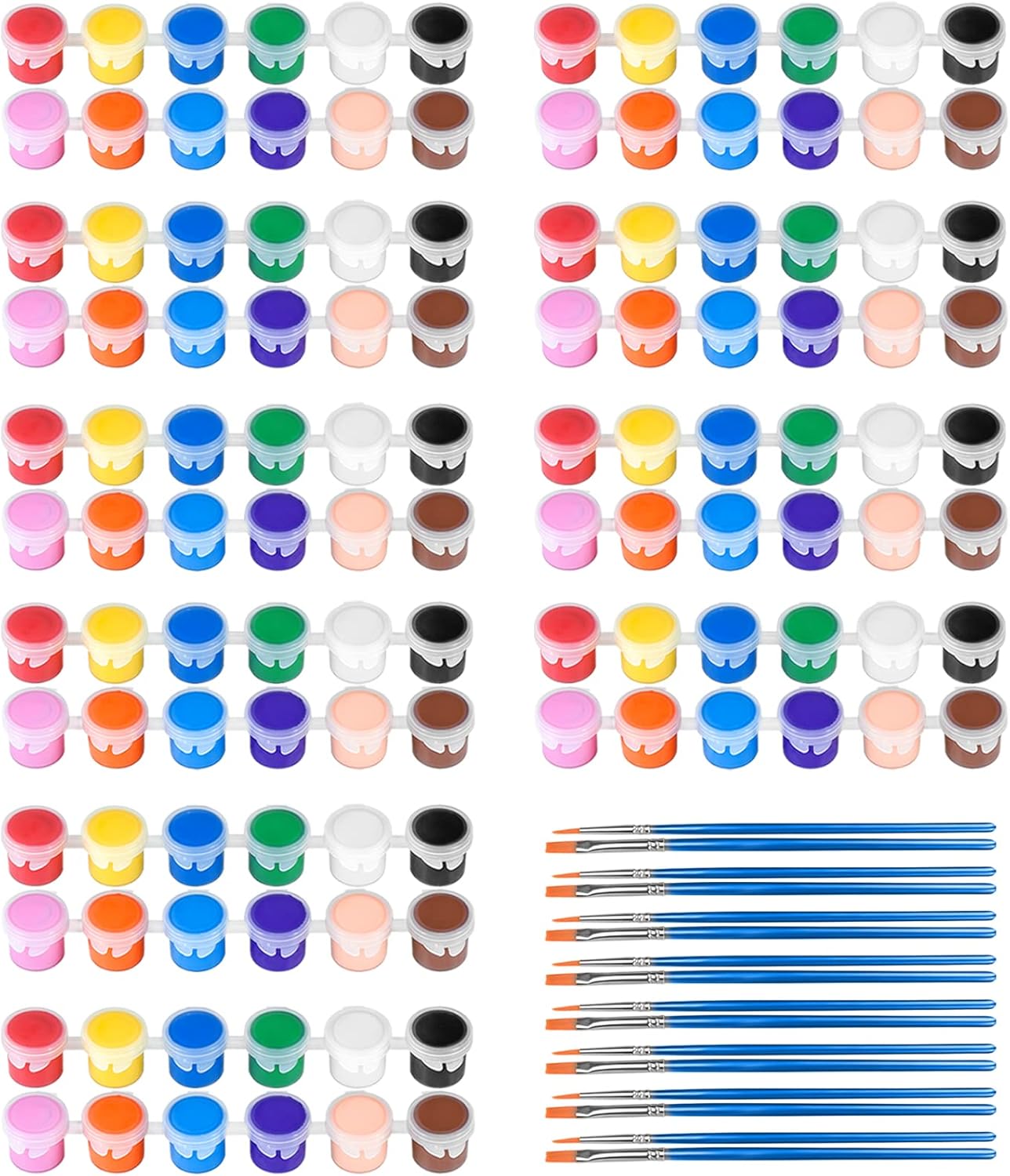 10 Pack Mini Acrylic Paint Set,12 Colors Acrylic Paints Strips for Kids&Adults Craft Paint,140 PCS Kids Painting Kit Container Strips Storage, Perfect for Home Birthday Classroom Party Favors……