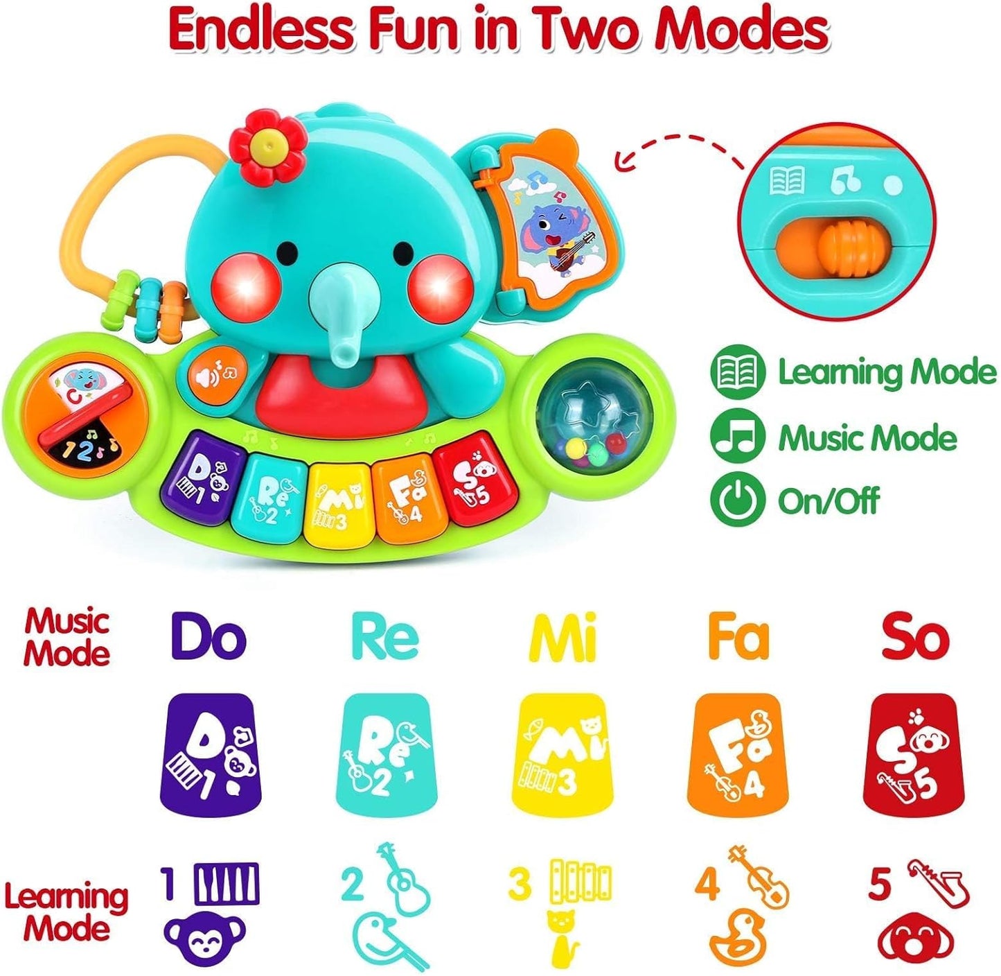 Baby Piano Toy 6 to 12 Months Light Up Music Baby Toys for 6 9 12 18 Months Early Learning Educational Piano Keyboard Infant Babies Girl Toy 1 Year Old Boy Girls Gift