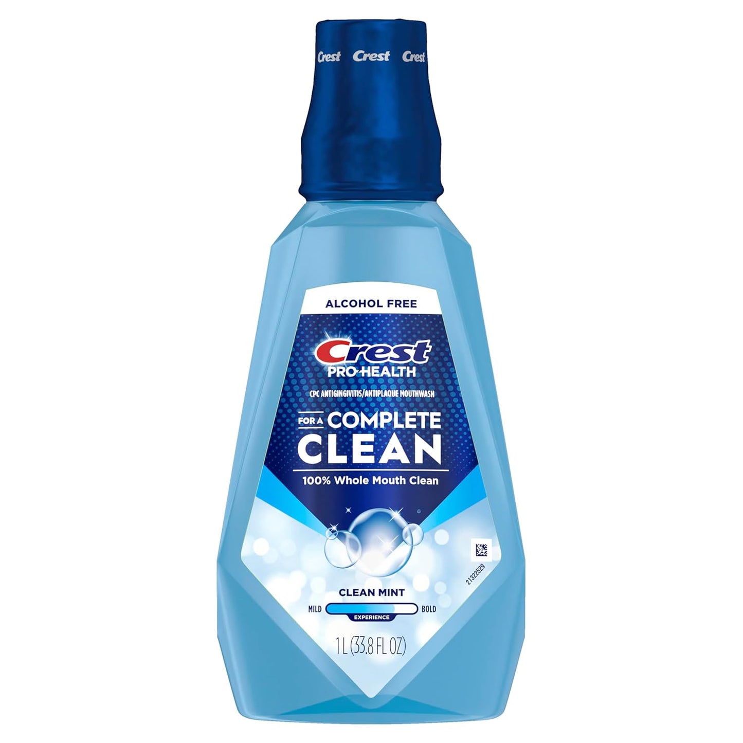 Crest Mouthwash Pro Health Complete Clean, CPC (cetylpyridinium chloride) Antigingivitis/Antiplaque, Alcohol Free, Clean Mint, 1 L (33.8 fl oz)