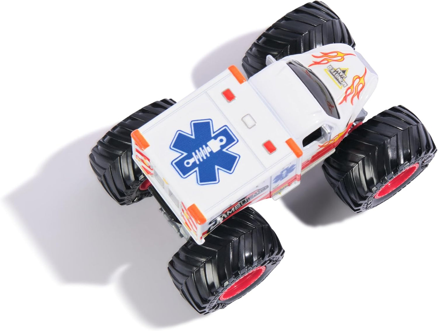 Monster Jam, Official Jambulance Monster Truck, Die-Cast Vehicle, 1:64 Scale, Kids Toys for Boys Ages 3 and up