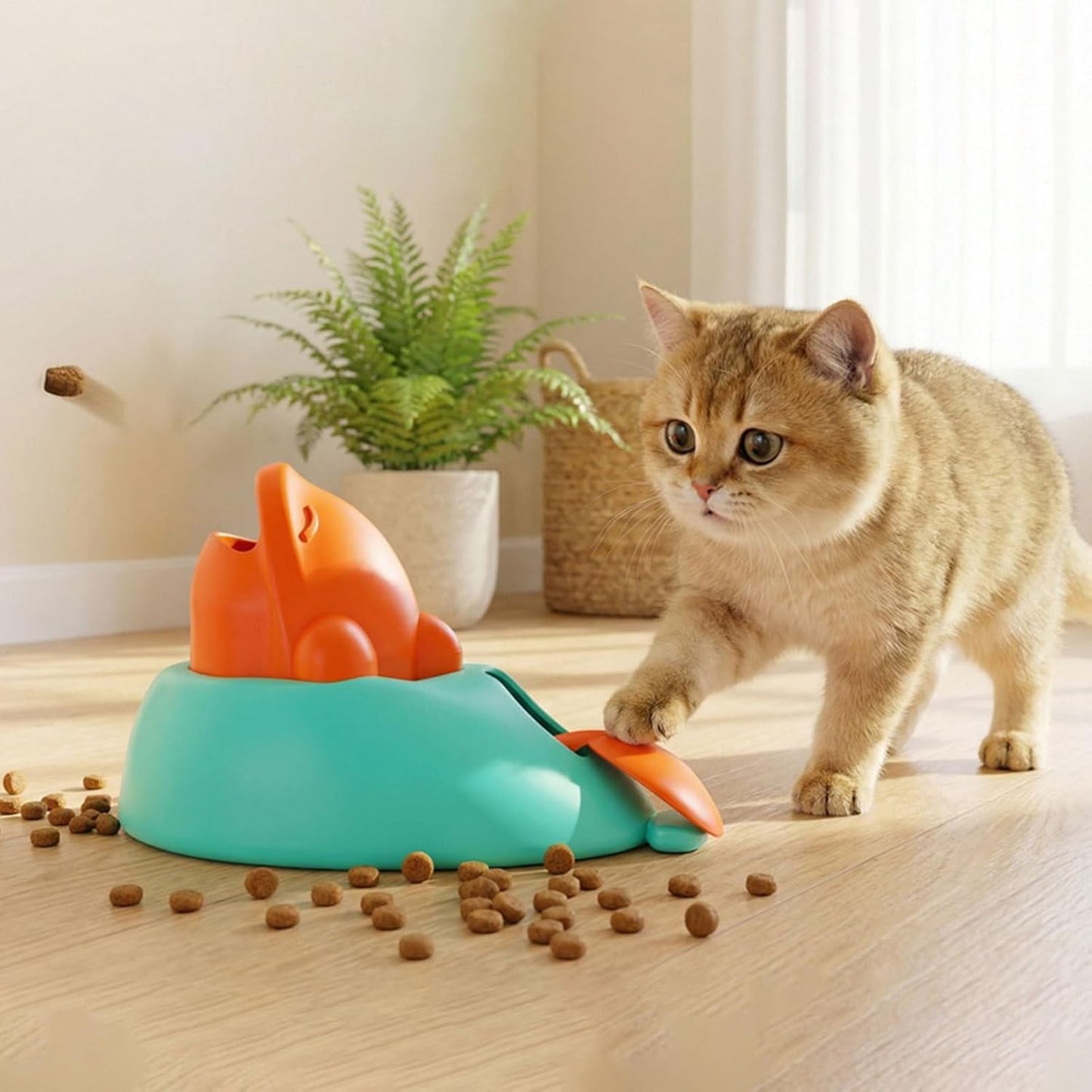 Treat Dispenser, Interactive Whale Shape Slow Feeder Toy, Pet Training Enrichment, Reduces Bloating, Mentally Stimulating for Cats, Puppies, Indoor, Outdoor