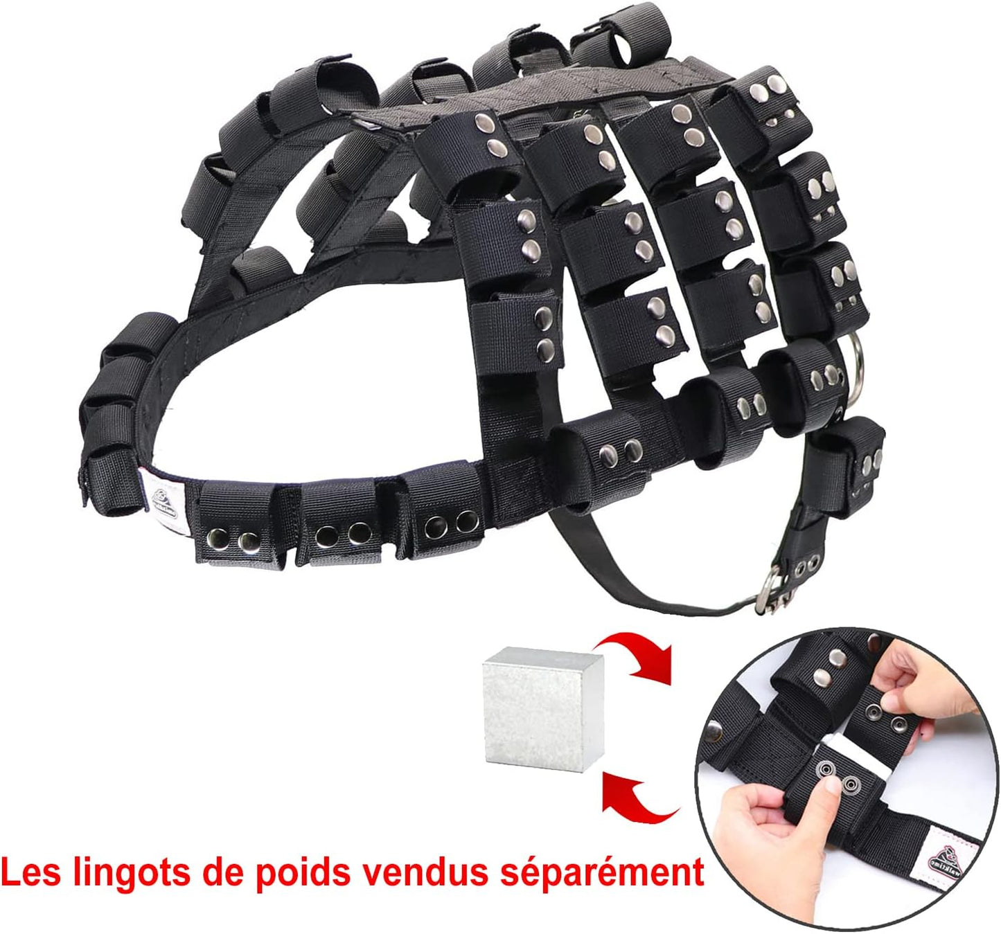 Dog Harness for Small Medium Large Dogs No Pull, Dog Weighted Vest, Tactical Dog Harness for Pit Bulls with Pockets (Adjustable Weight) - Weight Loss, Exercise, Walking, Muscle