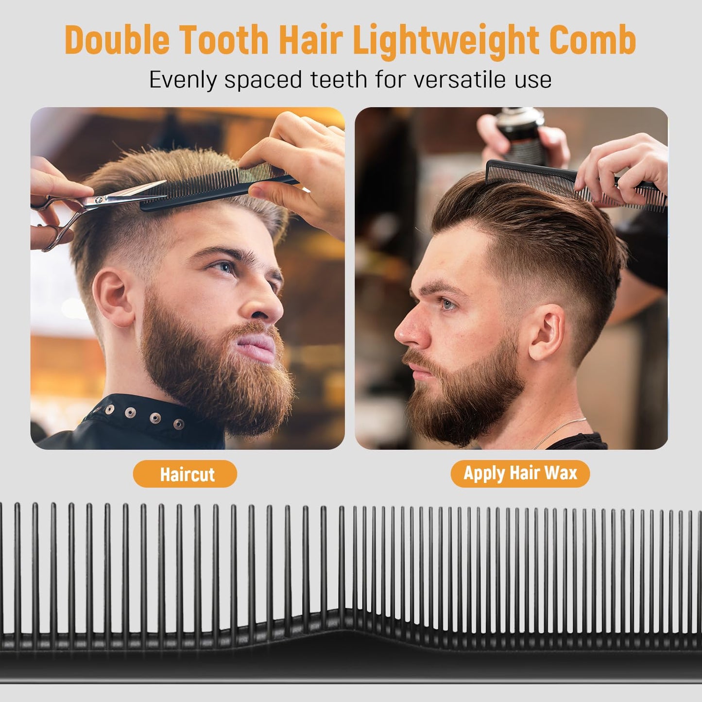 Men's Hair Styling Combs and Brush Set - Roller Brush for Adding Volume, Pompadour, Slicked-back, Fauxhawk, Undercut Styling Combs