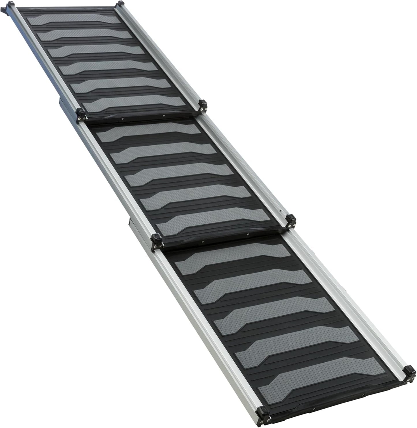 Trixie Telescoping Dog Ramp Made of Lightweight Aluminium - Pet Ramp for Large Cars and SUVs - Easily Adjustable - in Silver/Black