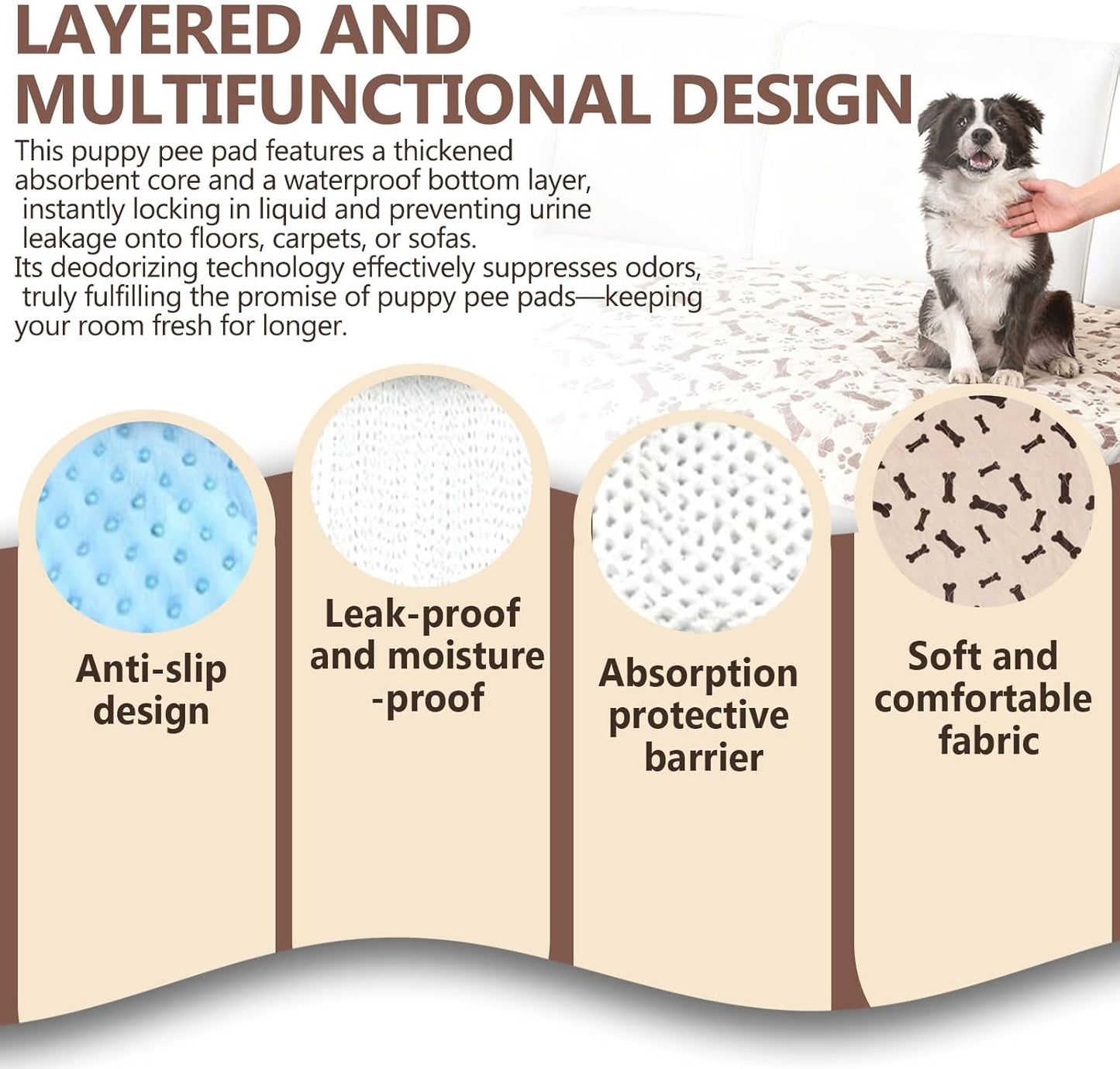 Washable Pee Pads for Dogs, 27" x 31" Reusable Puppy Pads Washable, Training Mats with Non-Slip Bottom for All Breeds, Ideal for Indoor Training & Travel