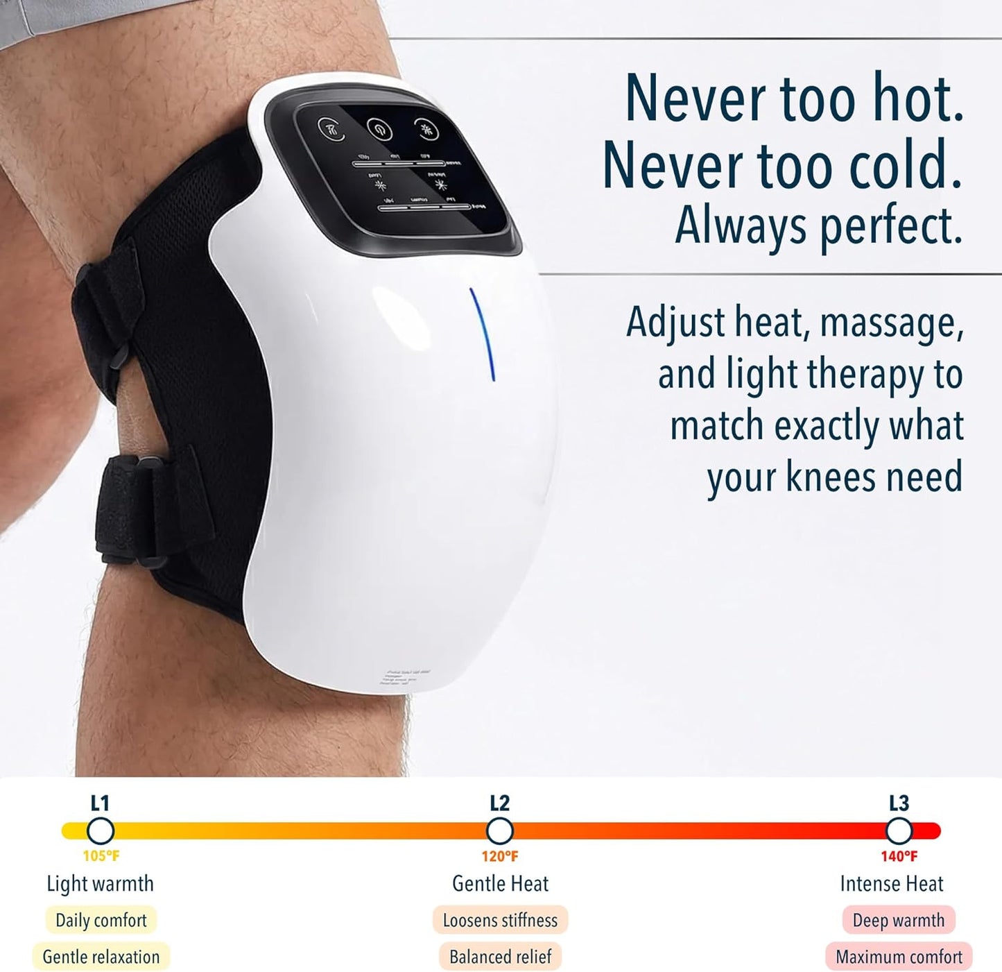 FORTHIQ Knee Massager Smart for Pain Relief with Heat and Red Light Therapy, 2026 Updated Edition, Relax Tight Muscles, Ideal Gift for Men & Women, FSA-HSA Eligible