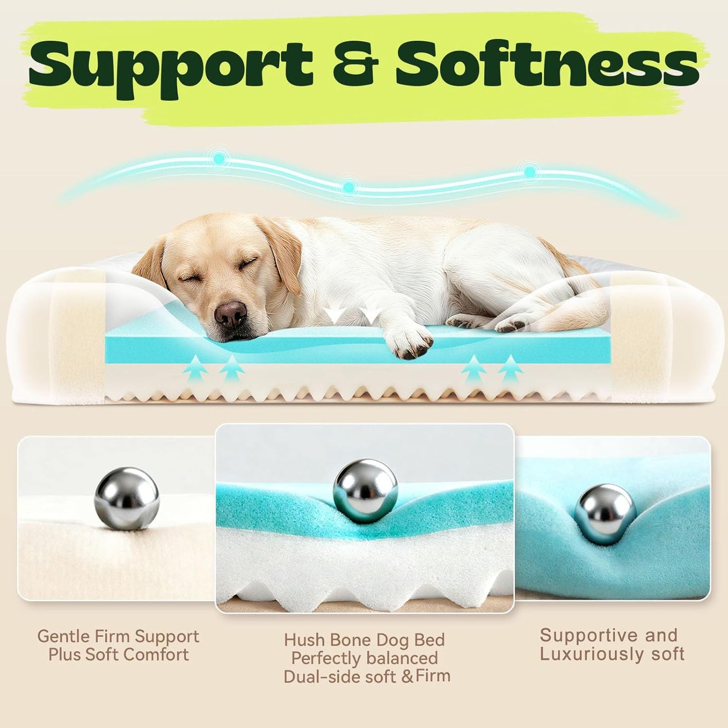 42 Inch XL Orthopedic Sofa Dog Bed for Large & Senior Dogs – Reinforced Foam Bolsters,No Collapse Support,Washable Cover,Grey