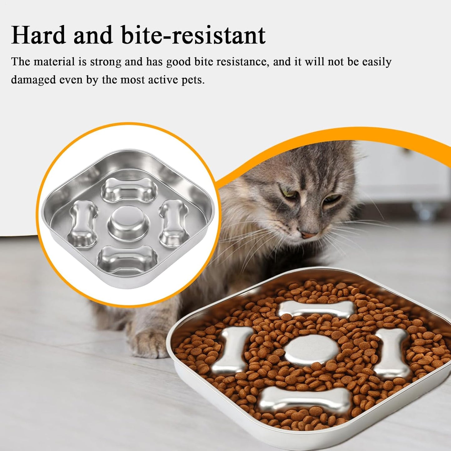 Puppy Slow Feeder Bowl - Stainless Steel Pet Puzzle Dish - Slow Feeder Dog Dishes Large Breed - for Small Medium Large All Breeds Wet Dry Food Indoor Home Outdoor