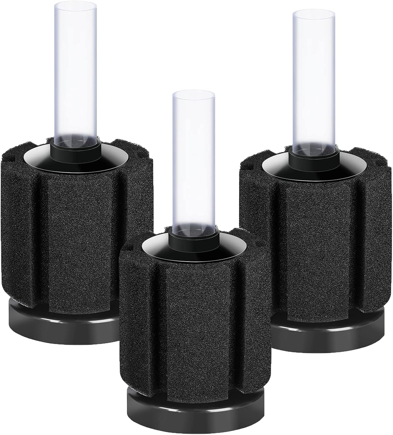 AQUANEAT 3 Pack Aquarium Bio Sponge Filter Breeding Fry Betta Shrimp Nano Fish Tank (Small up to 10Gal)