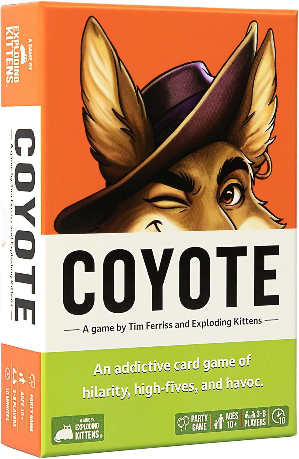 Exploding Kittens Coyote Created by Tim Ferriss | Perfect for Family Fun, Game Night, and Travel | 3-8 Players, 10 Mins, Ages 10 and Up