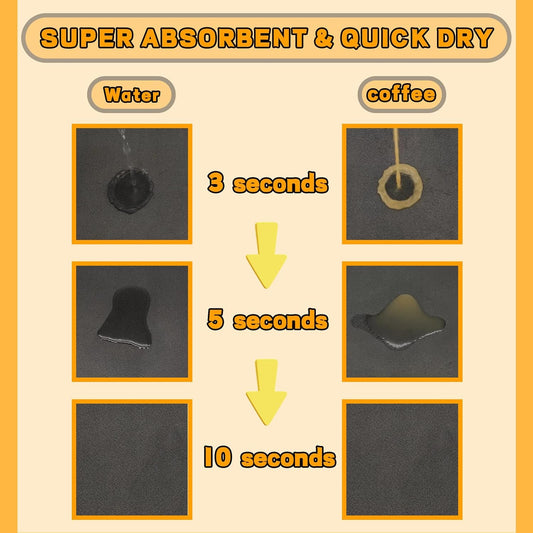 18"×30" Dark Grey Absorbent Dog Mat for Food and Water Bowl- Quick Dry Durable Feeding Mat for Dog and Cat Easy Cleaning Pet Supplies for Messy Pets