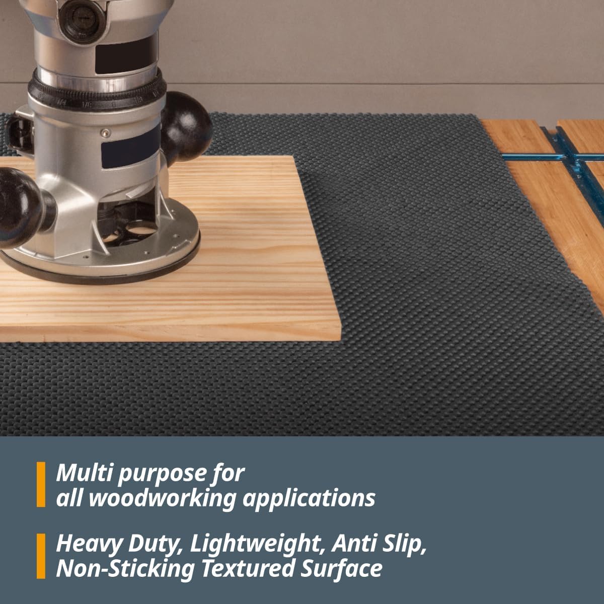 POWERTEC Non Slip Mat Anti Slip Mat, Heavy Duty Grip Mats, 24" x 48" Non Slip Pad Tool Mats for Workshop, Cabinet, Workbench Pad, Nonslip Drawer Shelf Liner, Sanding Pad for Woodworking Router 71014