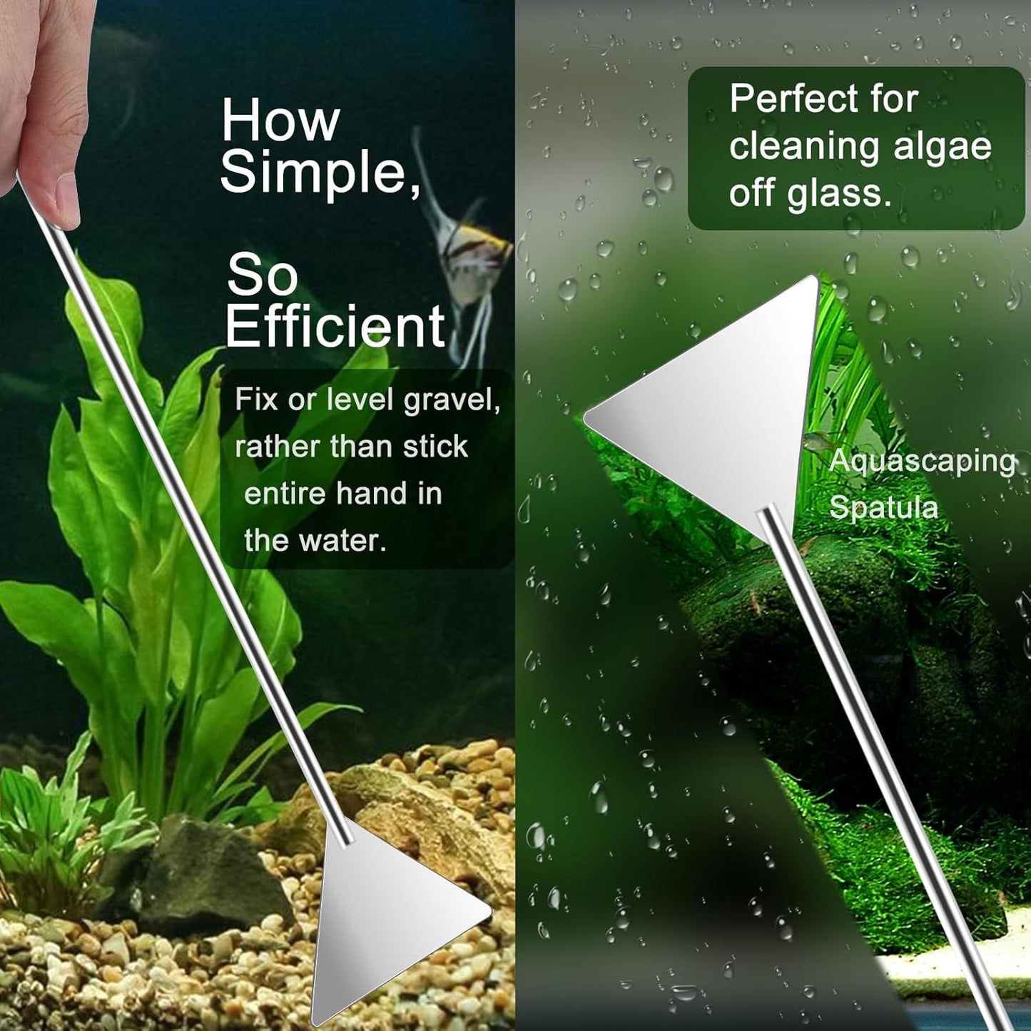4Pcs Aquascaping Tools, Jeimier Aquascape Kit, Long and Strong Aquarium Tweezers, Scissors, Algae Scraper, Aquarium Plant Tools, Fish Tank Plant Trimming Kit