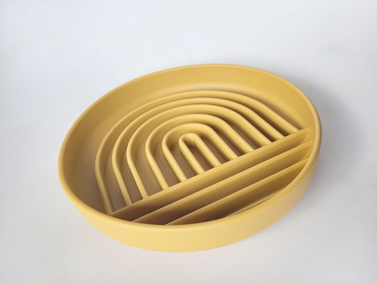 Modern Rainbow Pet Slow Feeder Bowl, Silicone Slow Feeder for Dogs & Puppies, Slow Eating, Modern Lick Mat Design, Reduces Gulping, Dishwasher Fit, for All Breed, Durable Mealtime Puzzle (Sunstone)