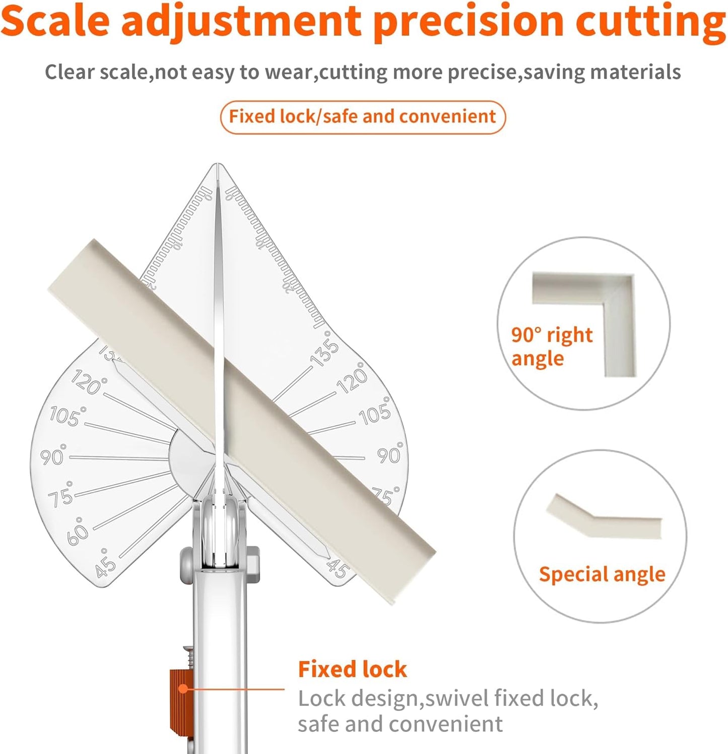 GARTOL Miter Shears- Multifunctional Trunking Shears for Angular Cutting of Moulding and Trim, Adjustable at 45 to 135 Degree, Hand Tools for Cutting Soft Wood, Plastic, PVC, with Replacement Blades
