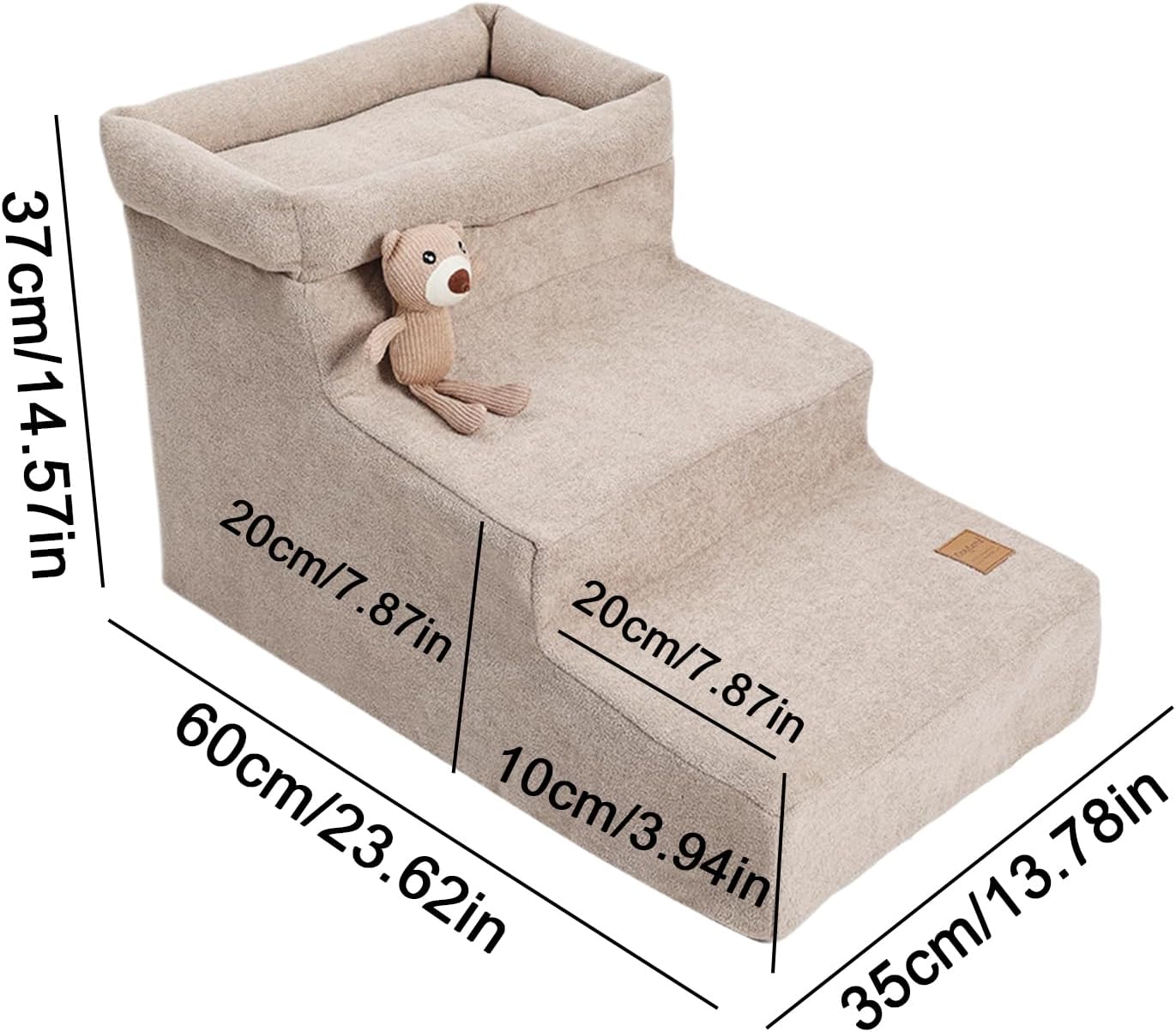 Anti Slip Dog Stairs Ladder, Pet Puppy Climbing Steps, Medium Size Pet Ramp with Sturdy Non Slip, Compact Access with Compact Design, Heat Resistant Metal Grid, Dog Steps