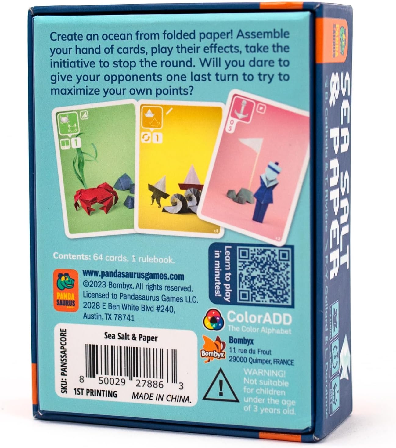 Pandasaurus Games Sea Salt and Paper Card Game - Ocean-Themed Strategy Game, Fast-Paced and Tactical, Fun Family Game for Kids and Adults, Ages 8+, 2-4 Players, 30-45 Minute Playtime