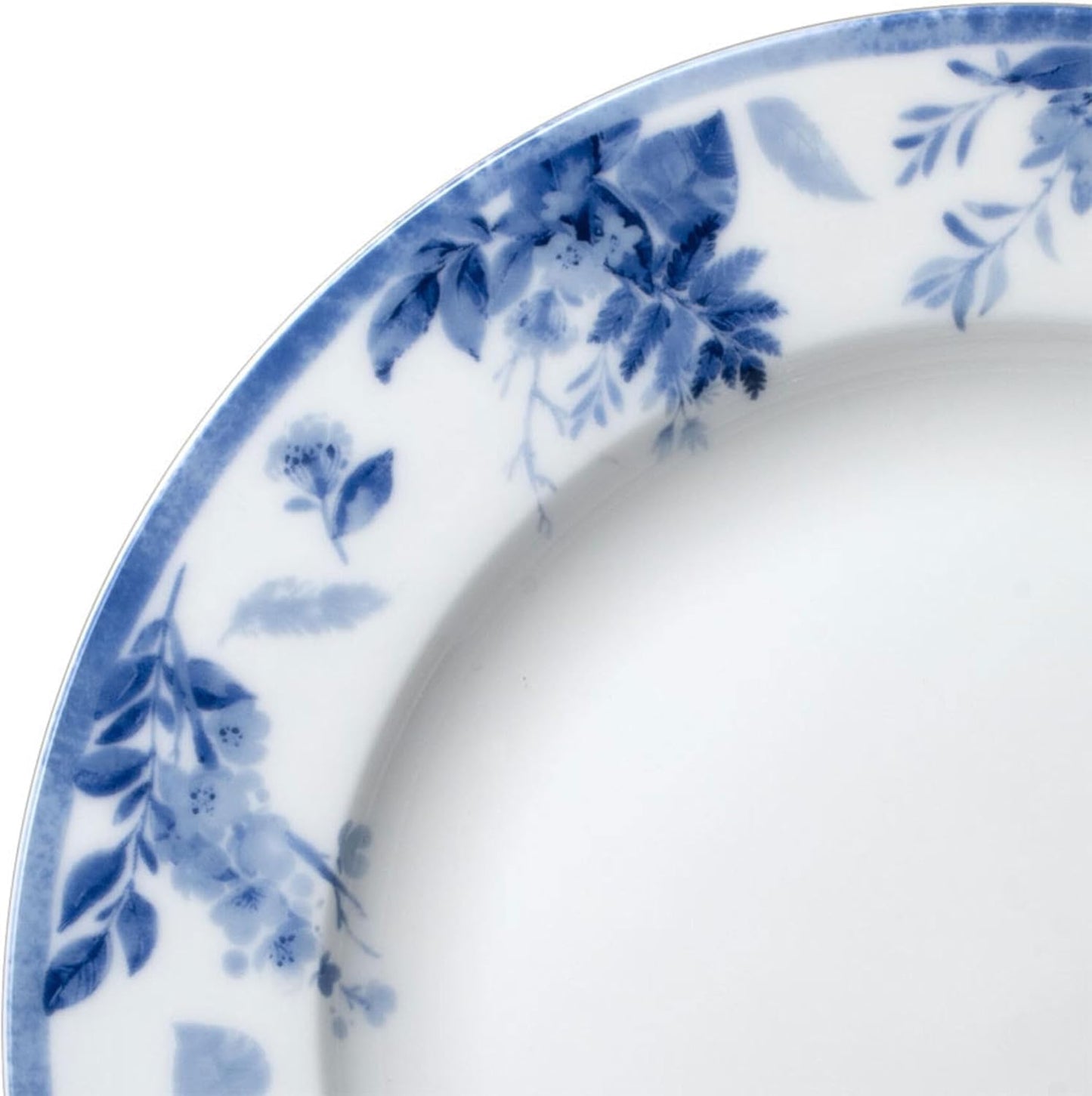 Mikasa Kiley Bone China Lightweight Chip Resistant 16 Piece Dinnerware Set, Service for 4,Blue and White