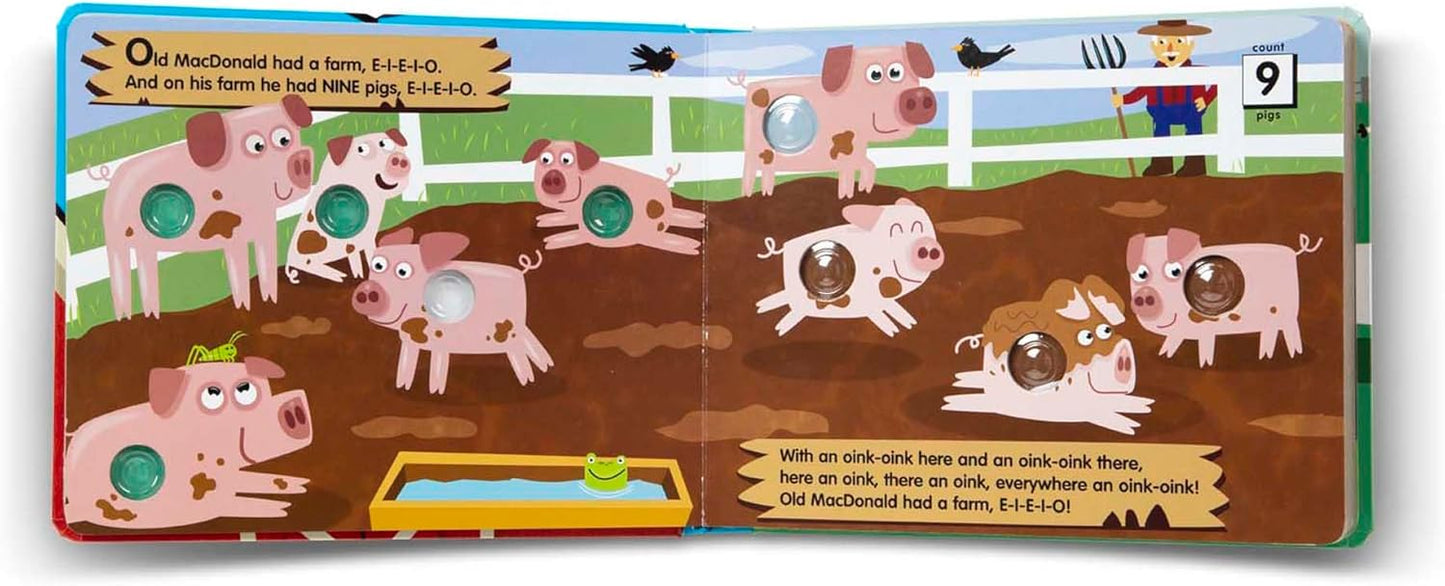 Melissa & Doug Poke-a-Dot! Old MacDonald’s Farm, Interactive Children's Board Book with Buttons to Pop, Educational Sensory Toy for Toddlers & Preschoolers Ages 3+ - FSC Certified