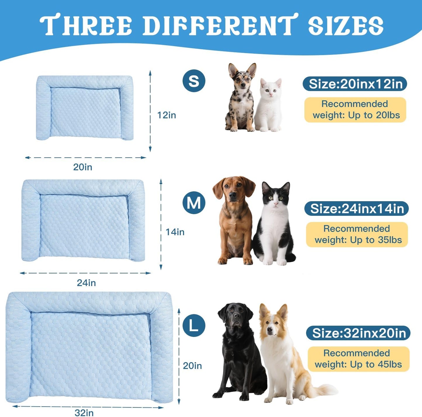 Dog Mat - Thicken Pad for Small Dog & Cat, Ultra-Comfortable & Machine Washable | Foldable Design Mat for Dogs, Crates & Indoor Use (Blue, 24''*14'')
