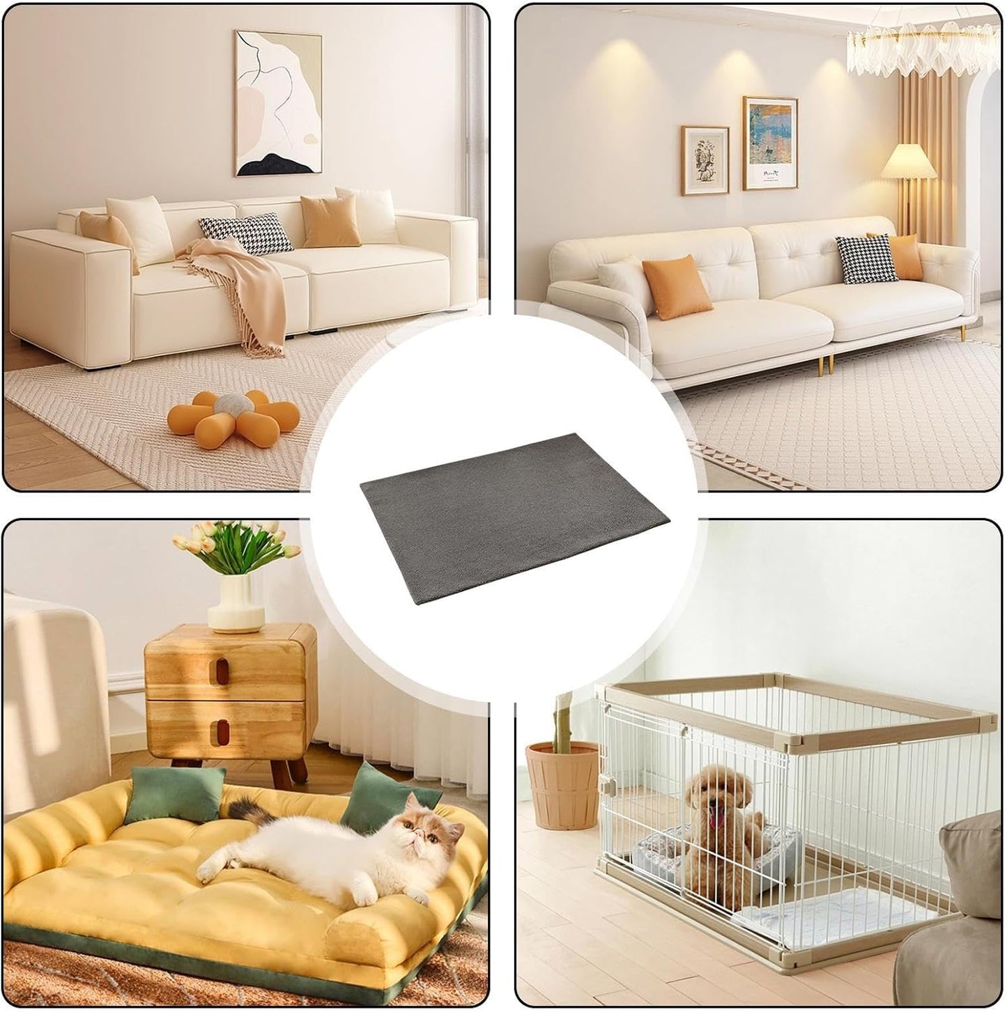 Self Warming Cat Bed - Thermal Pet Sleeping Mat, Removable Dirt-Resistant Cover, Soft Winter Mat for Dogs and Cats, Anti-Slip Warm Cushion, Large Pet Comfort Bedding, Home Sleeping Solution