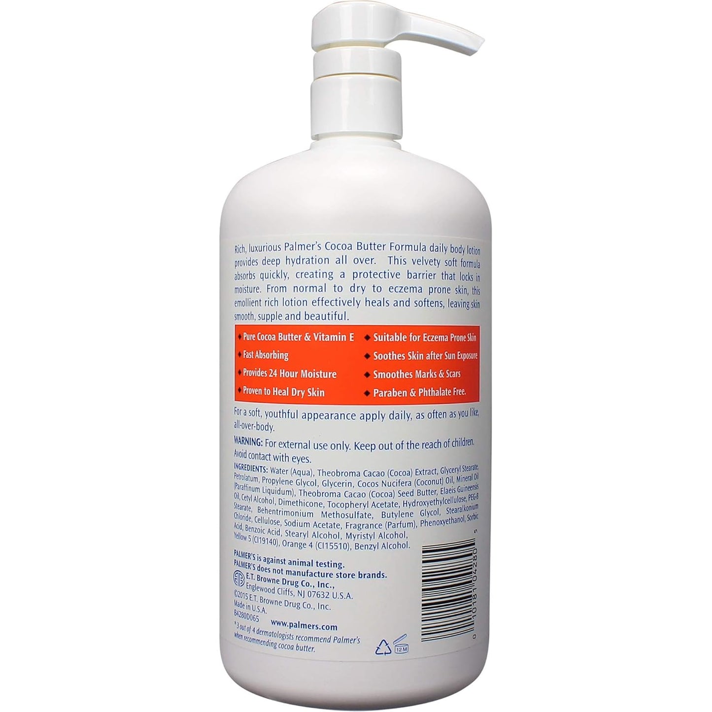 Palmer's Cocoa Butter Formula Daily Skin Therapy Body Lotion, Pump Bottle, 33.8 Ounces (Pack of 2)
