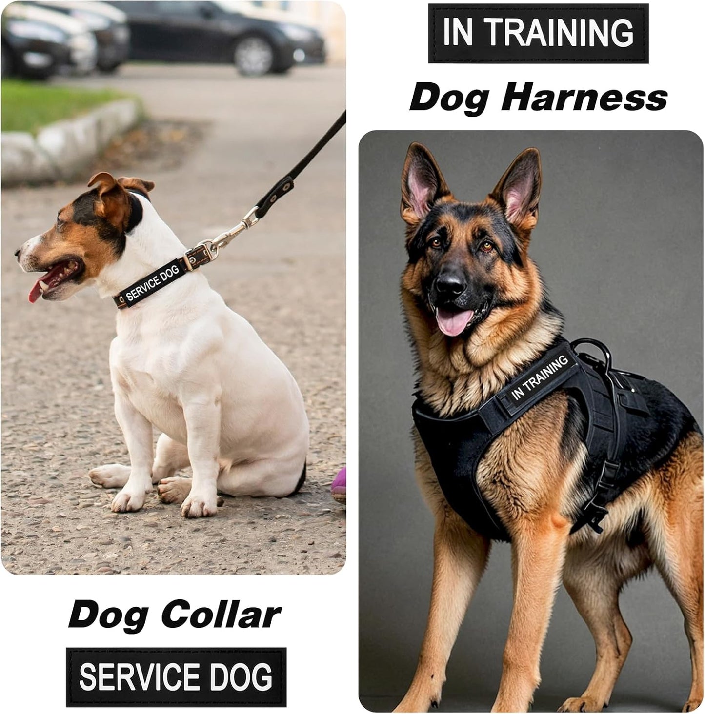 6pcs Service Dog Patch with Hook Backing Removable Vest Patches for Training Dogs Do Not Pet Patch Black Dog Harness Patches for Service Animal Vests Harnesses Collar