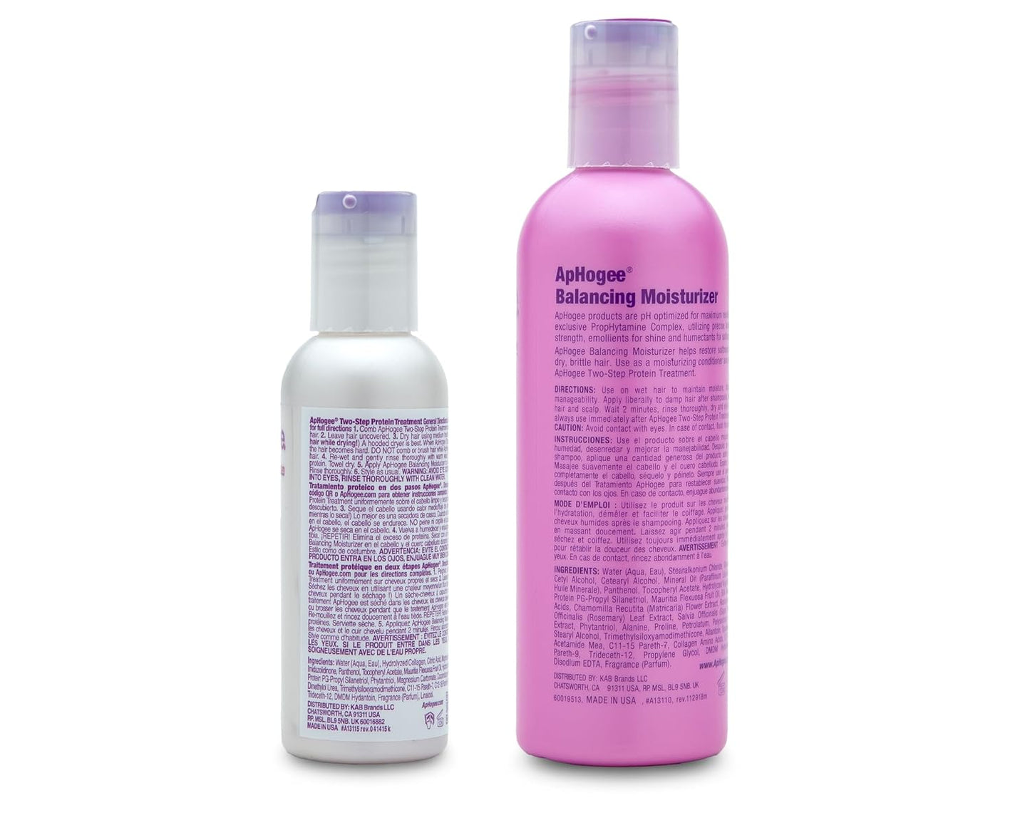 Aphogee Hair Care Double Bundle – Two-Step Protein Treatment (4 fl oz) & Balancing Moisturizer (8 fl oz)