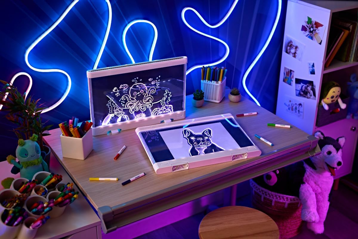 Crayola Ultimate Light Board - White, Kids Drawing Tablet, Gifts for Kids, LED Drawing Board, Sketching Art Projector, Toys for Boys & Girls, 6+