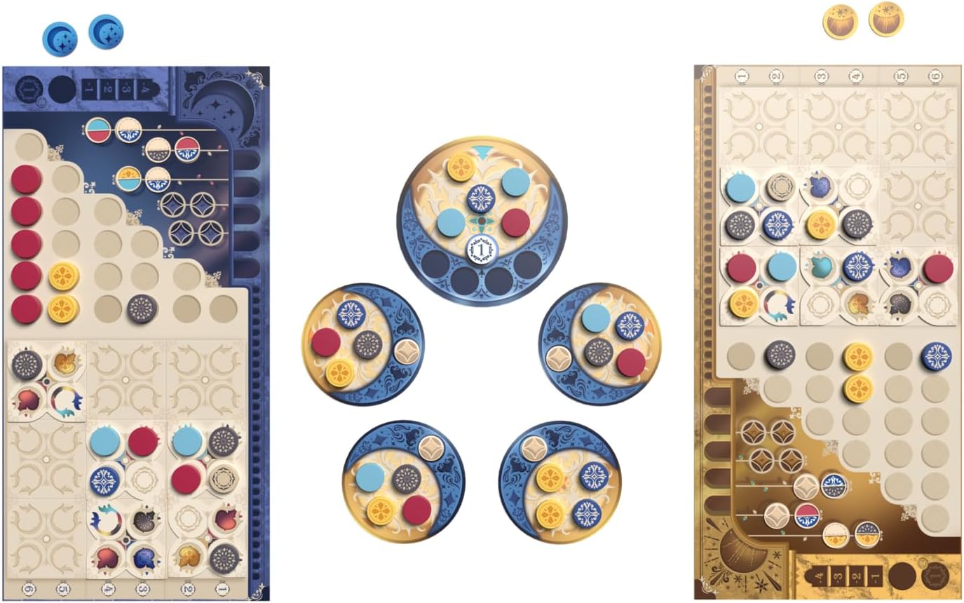 Asmodee Azul Duel Board Game - Competitive Head-to-Head Tile-Placement Strategy Game, Stunning Mosaic Art and Quick Gameplay for Kids & Adults, Ages 8+, 2 Players, 30-45 Minute Playtime
