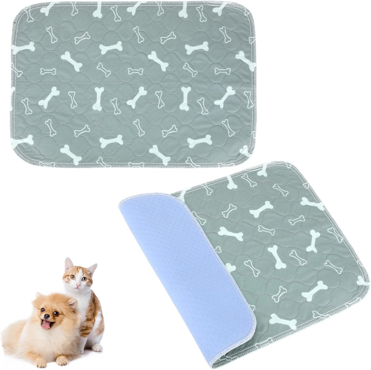 2pcs Pet Pads with Pheromones, 60x40cm/23.62x15.75in Reusable Washable Thickened Puppy Pee Pads for Dogs & Cats Leak-Proof & Anti-Slip Absorbent Pet Training Mat Supplies
