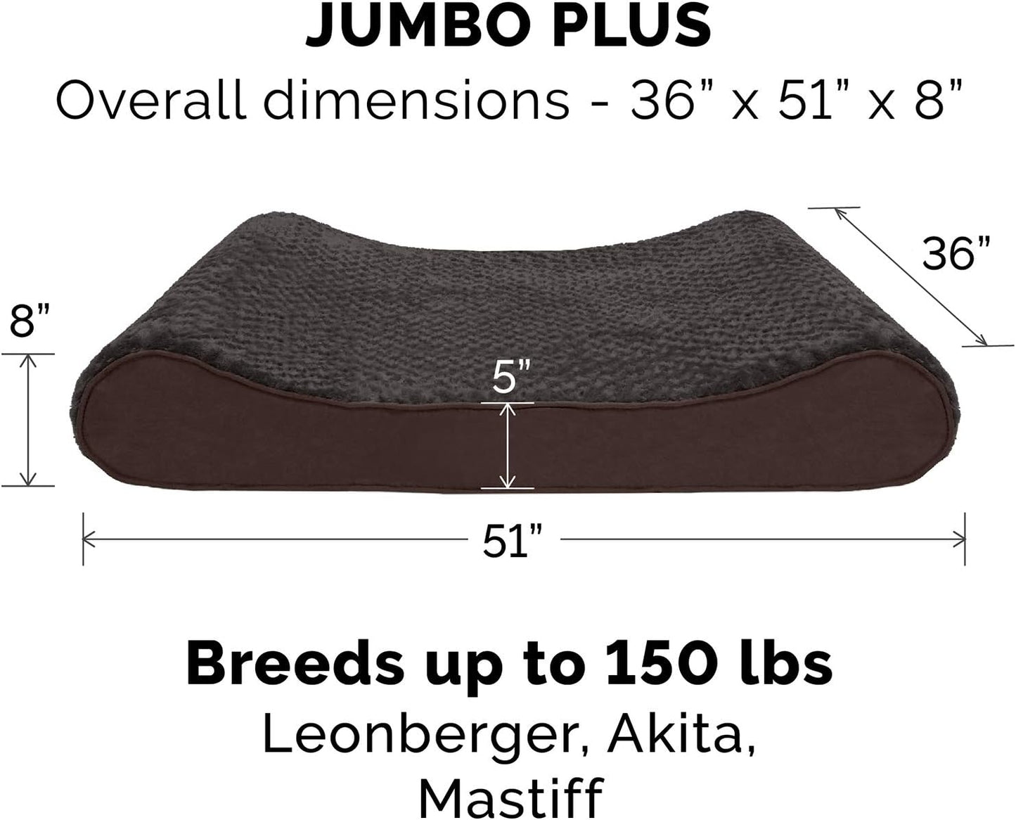 Furhaven dog bed Luxe Lounger Chocolate, Jumbo Plus/XXL W/same size waterproof liner