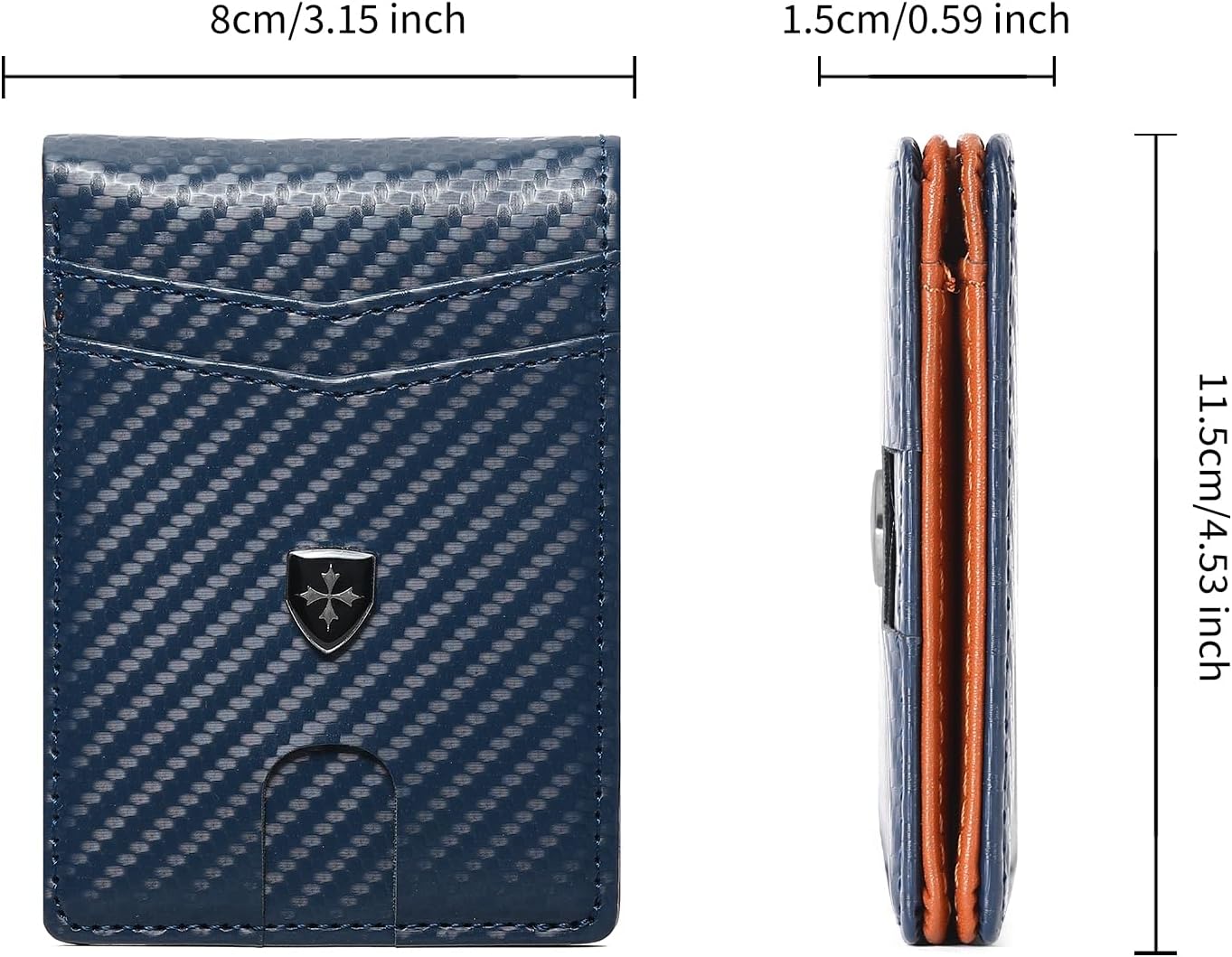 Mens Wallet Leather Credit Card Holder Slim Bifold RFID Blocking Front Pockets Minimalist Wallets for Men with ID Window