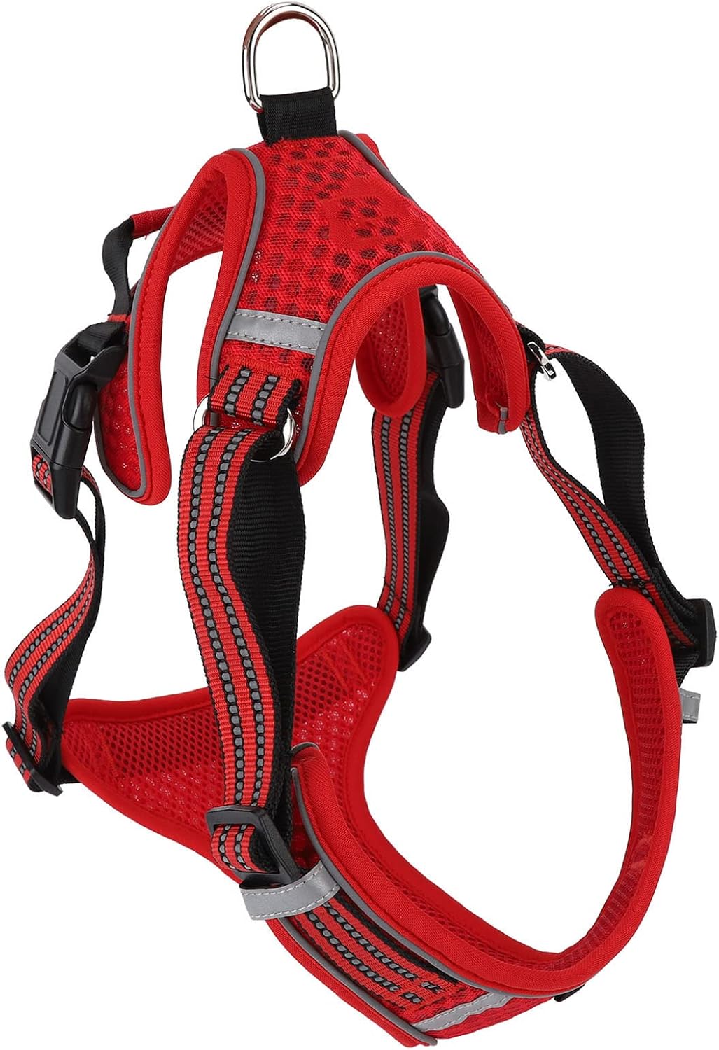 Dog Vest, Adjustable Breathable Reflective Dog Vest with Alloy Traction Buckle Harness Medium Sized Harness for Large for Outdoor Walking, Running, Training (L)
