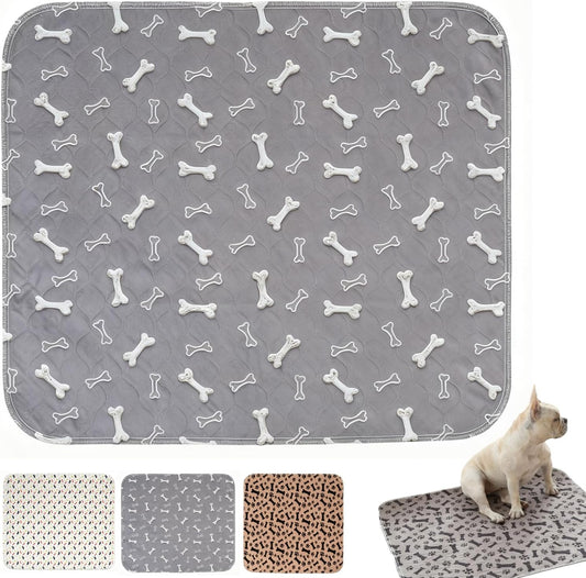 PuppyPad Dog Pee Pads, PuppyPad Pee Pad with Pheromones, Puppy Pad Reusable Waterproof Pee Pads, Fast Absorbent Dog Potty Training Pads, 4-Layer Leak & Odor Proof for Crate (Gray, 28X32 in)